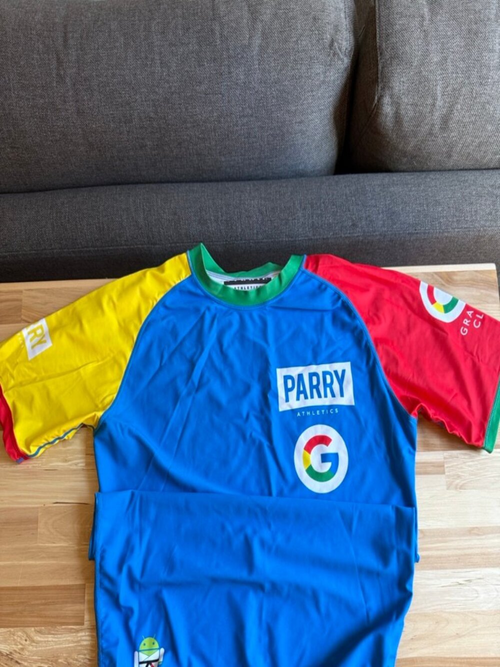 Parry x Google BJJ Rash Guard and comp shorts, Size XL